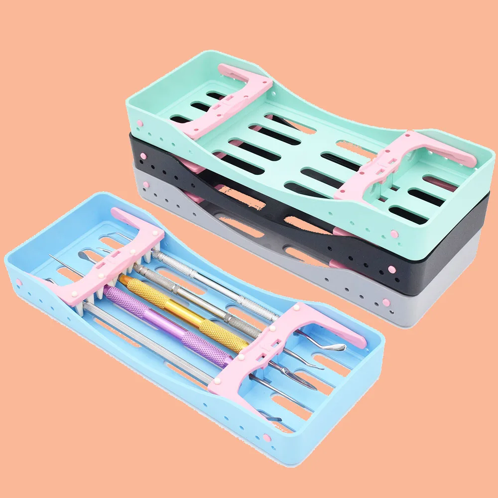 Autoclave Instruments Sterilization Rack Plastic Surgical Cassette File Burs Disinfection Holder Dental Tool