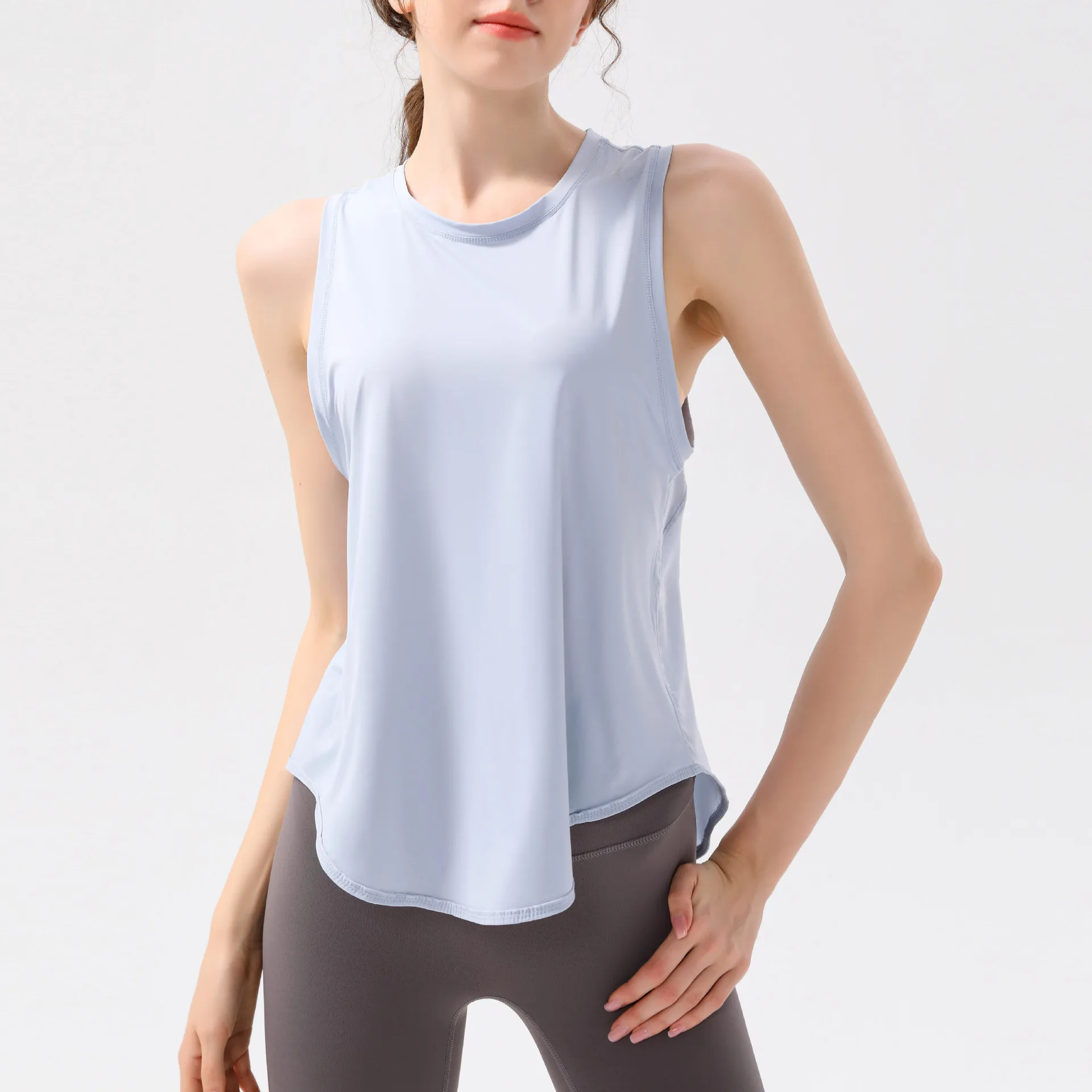 Women Sport Vest Sleeveless T-shirt Loose Yoga Shirts Thin Mesh Breathable Running Shirts Quick Dry Gym Fitness Tank Top Blouse