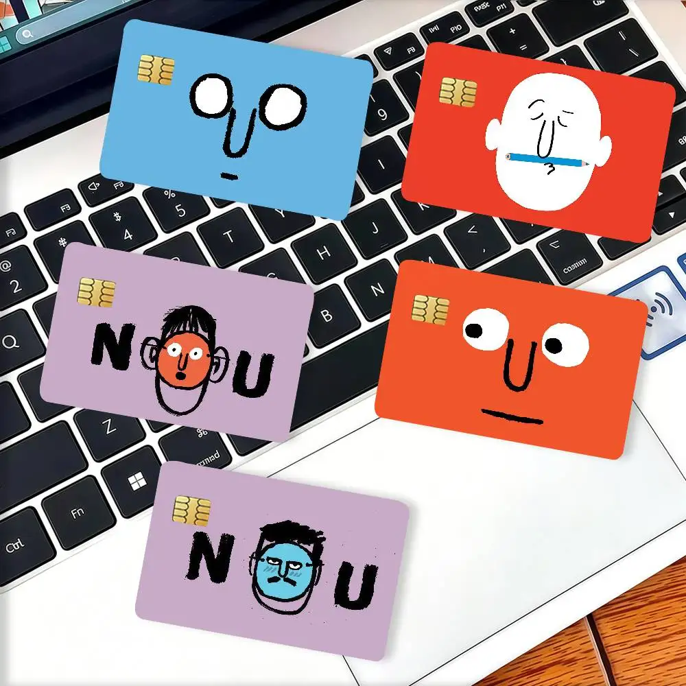 French painter J-Jean J-Jullien Credit Card Decorative Card Stickers Suitable For Bank Cards Metro Transit Anti-scratch Gift 4PC