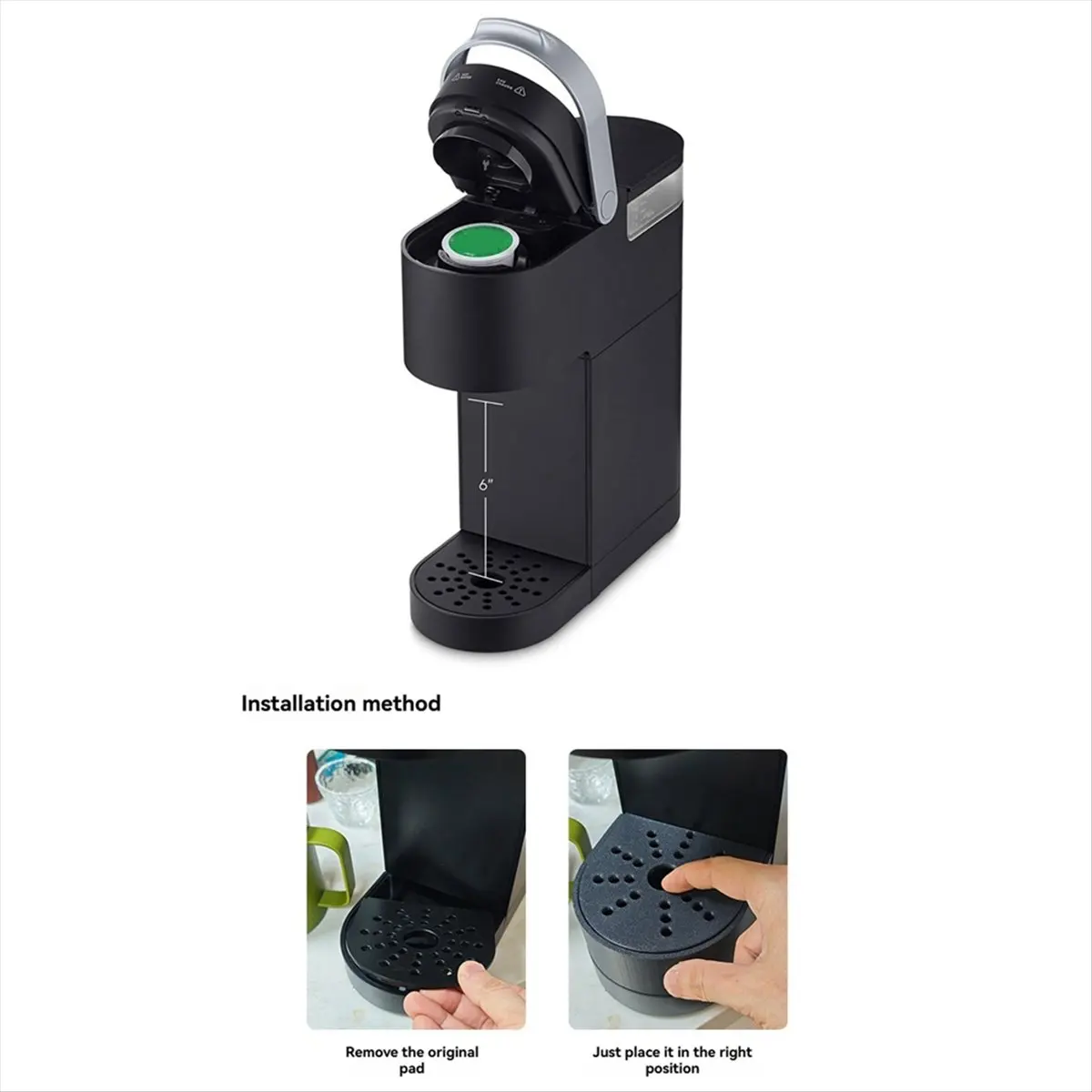 (A25M) For Keurig Capsule Coffee Machine K-Mini Dedicated Heightened Water Tray Coffee Machine Water Tray Prevent Splashing