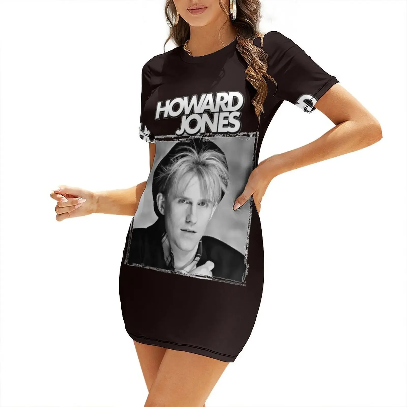 

Howard Jones Classic T-Shirt Short-Sleeved Dress Women's clothing luxury dresses