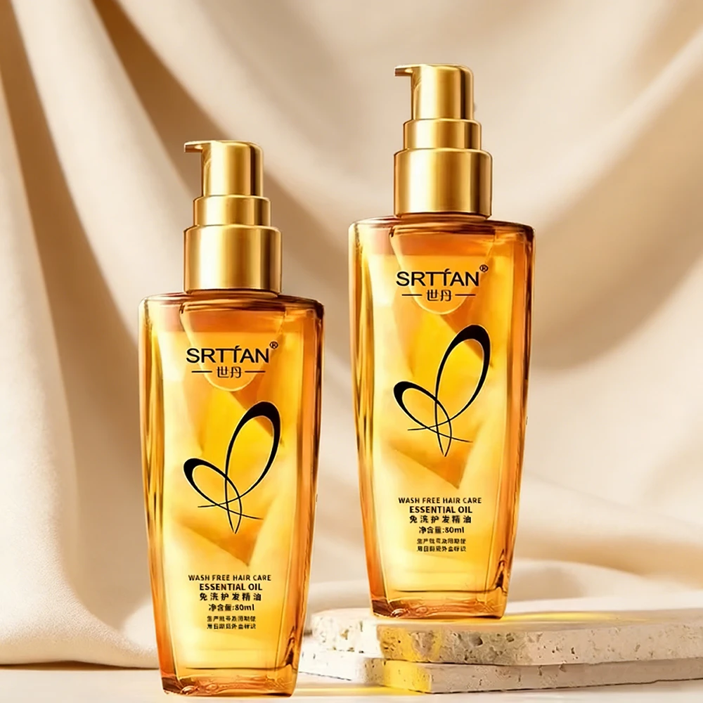 

1 шт., 80 мл, эфирное масло для ухода за волосами без смывания, для мягкости волос, нежирное, не требует смывания, подходит для всех типов волос.