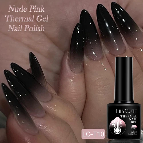 Imagen 2 del producto LILYCUTE 7ml 3 capas de esmalte de uñas de Gel térmico Otoño Invierno desnudo rojo gradiente temperatura cambio de Color Gel de uñas semipermanente