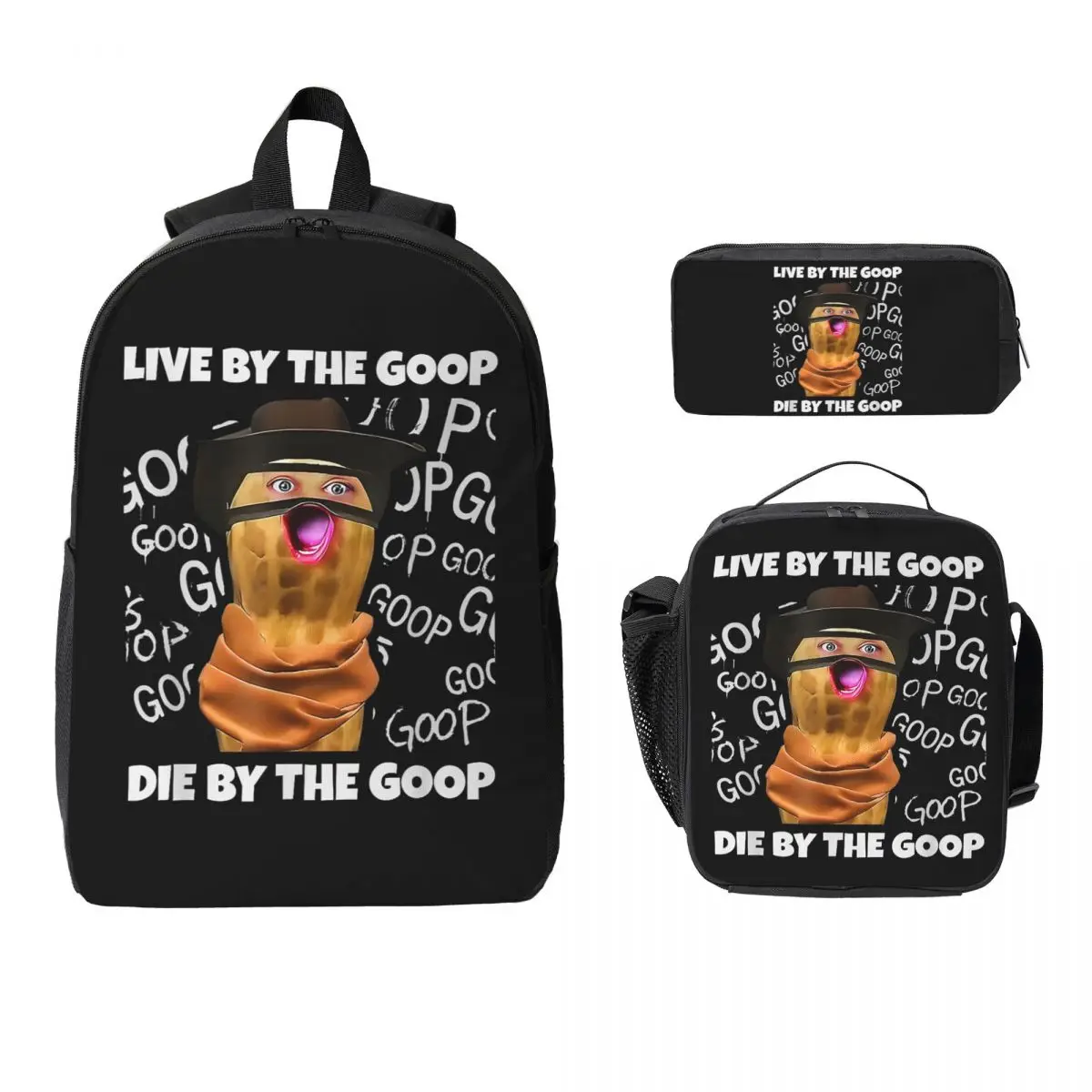 

The Burnt Peanut Bungulator Goop Goop Backpack BookBag School Bag Computer Shoulder Bags 3ps Insulated Lunch Bag Pencil Case