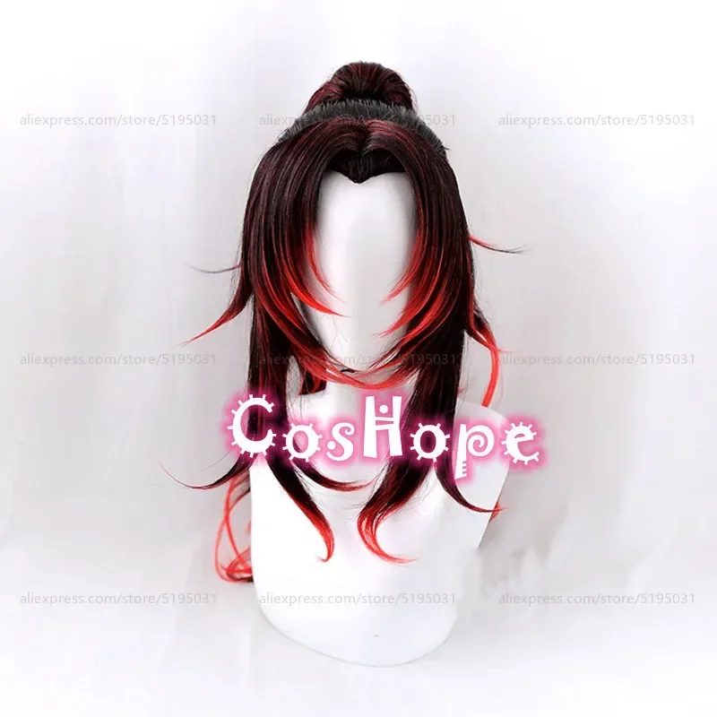 Tagikuni yoriichi cosplay wig black red mixed wig anime cosplay wig heat resistant synthetic wigs