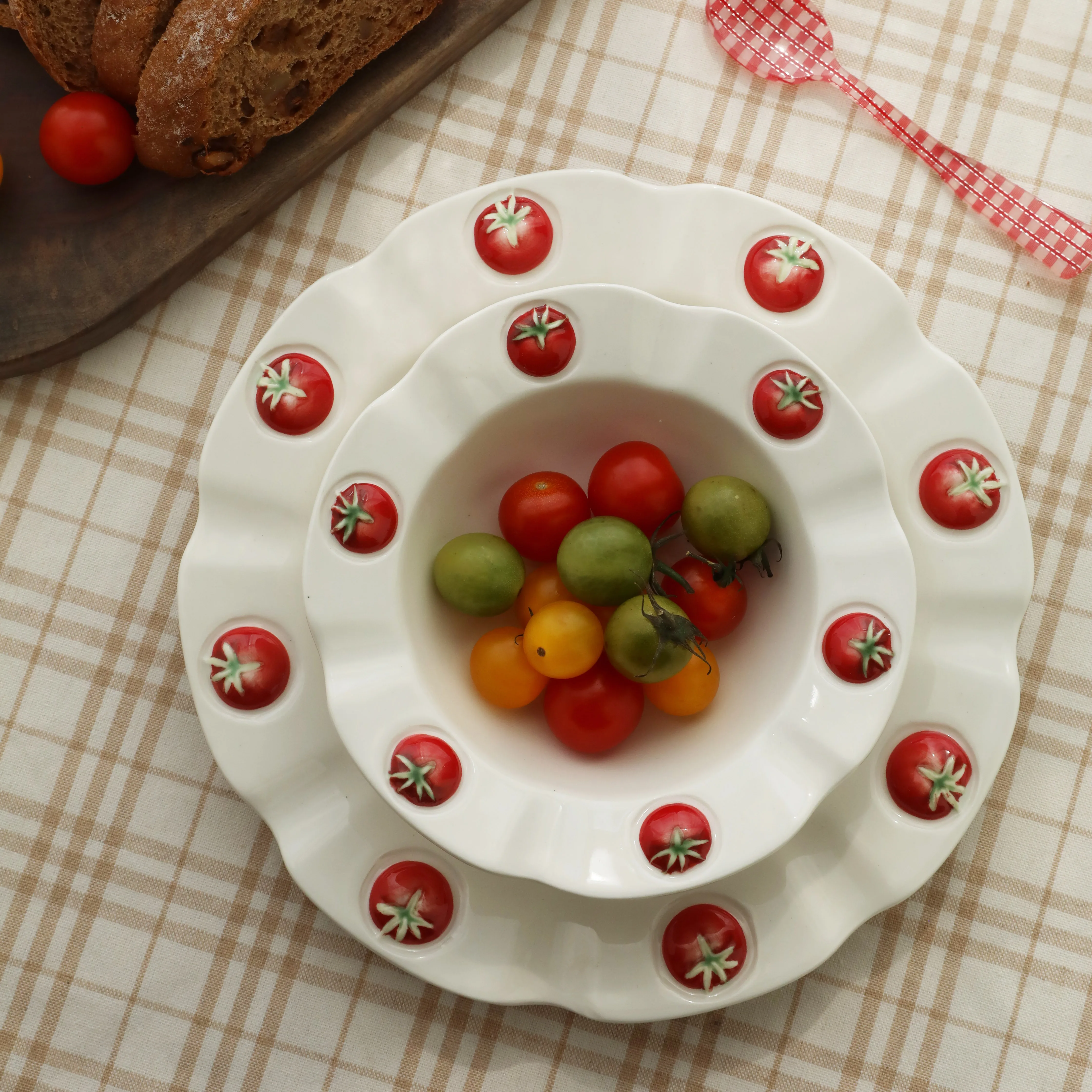 Persimmon Ruyi Shuidu hand-painted tomato ceramic straw hat plate mug
