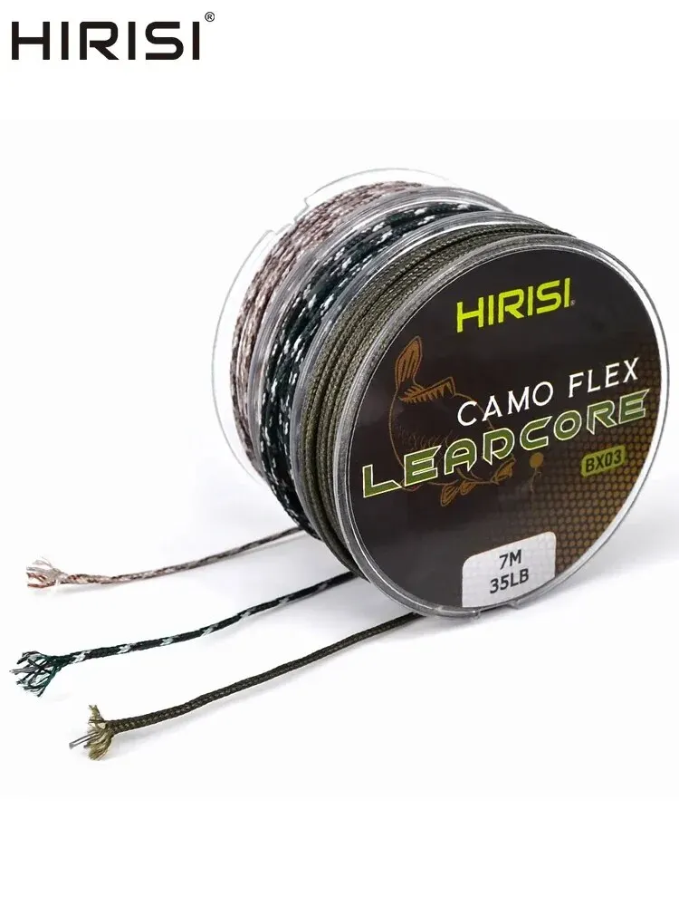 Hirisi 1 Stück 35LB 7M Leadcore Karpfen-Angelschnur Machen Sie Karpfen-Haar-Rigs 3 Farben geflochtene Bleileitung
