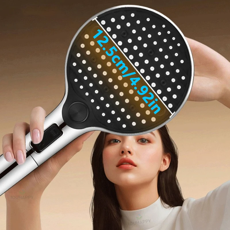 

High Pressure Shower Head with Filter Handheld Rainfall Spray 3 Jet Modes Shower Head with Large Water Flow Bathroom Accessories