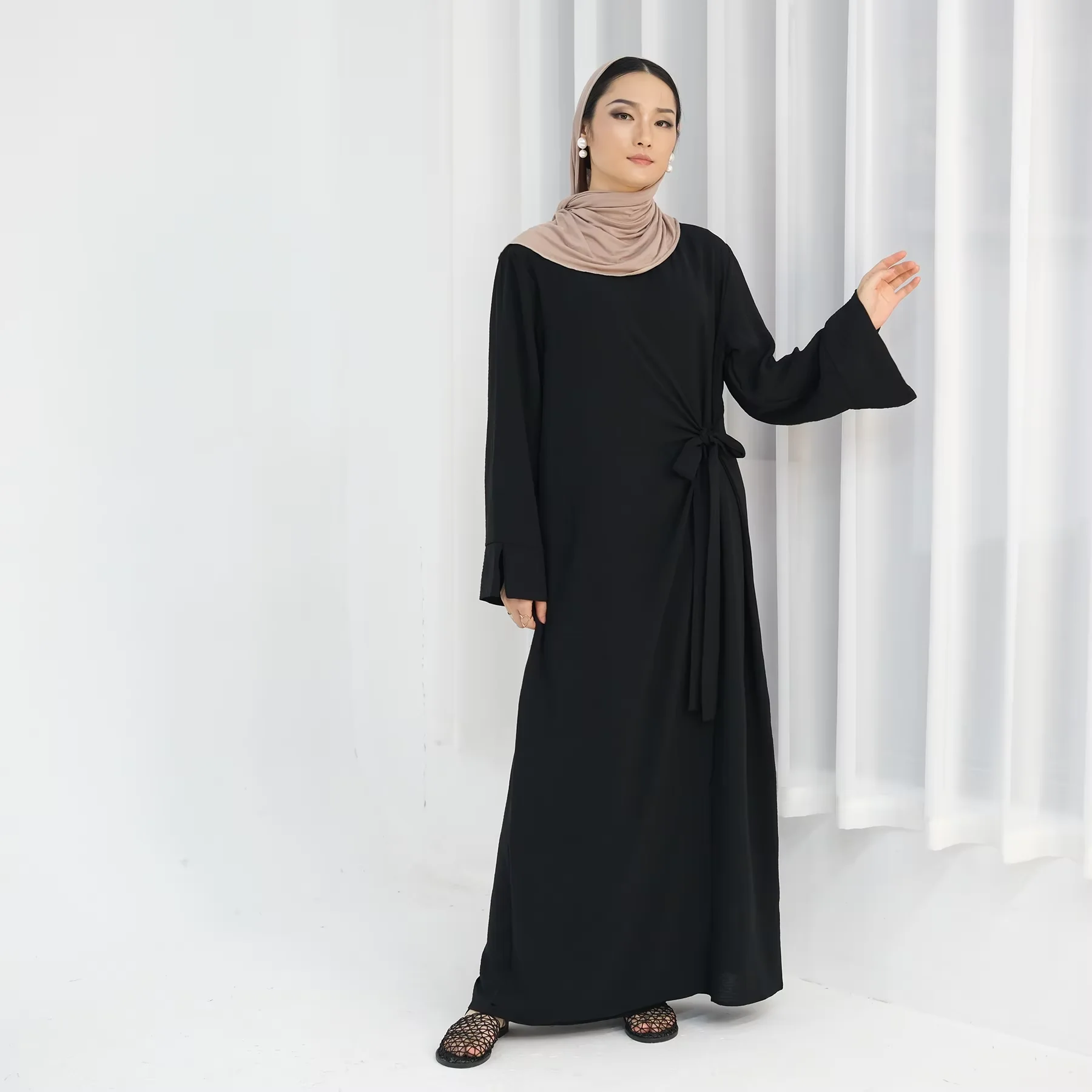 Sukienka Eid Ramadan Djellaba Abaja Damska Muzułmańska Bandage Kaftan Dubaj Turcja Szata Kaftan Marokański Kobieta Muzułmanka Jalabiya Kebaja