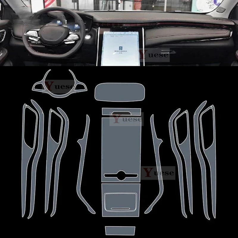 Car Interior Center Console Transparent TPU Protective Film Anti-scratch Sticker For Rising Auto Marvel R 2021-2022