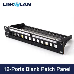 12ports blank patch panel - suitable for cat.5e/cat.6 keystone modules - 10
