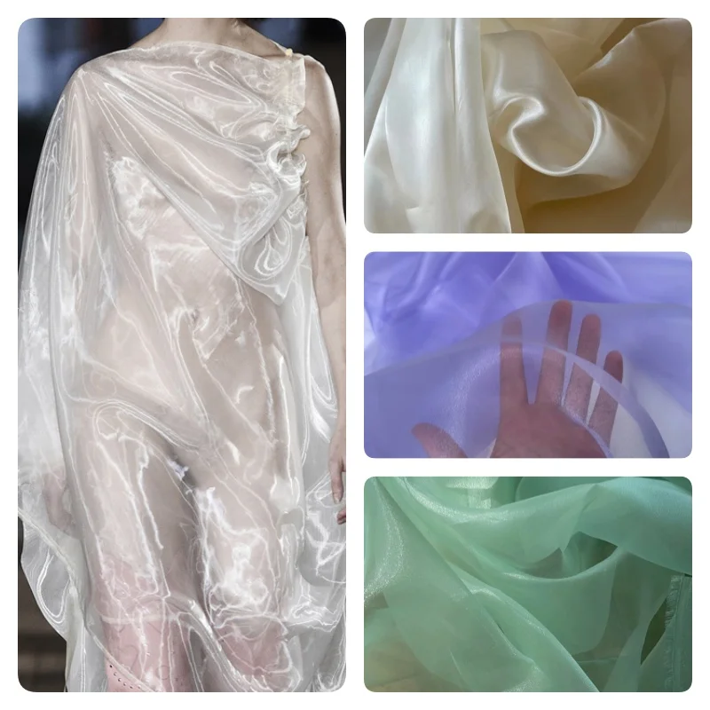 

Sheer Crystal Organza Fabric Light weight for Dress, Tutu Dress, Bridal Apparel,Wedding Gowns, Event Decorations