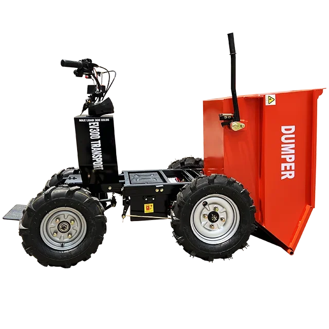 CE Approved 300kg Self Loading Battery Power Wheelbarrow 4 Wheel Electrical Mini Dumper Electric Wheel Barrow