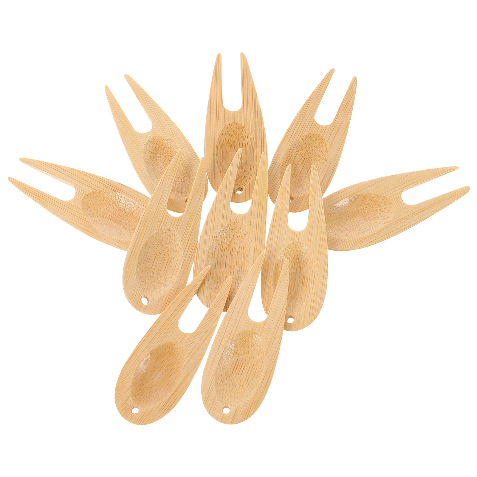 

10Pcs Bamboo Golf Divot Fork Premium Divot Repair Tool for Lawn Care Essential Golf Training Equipment Outdoor Sports Supply