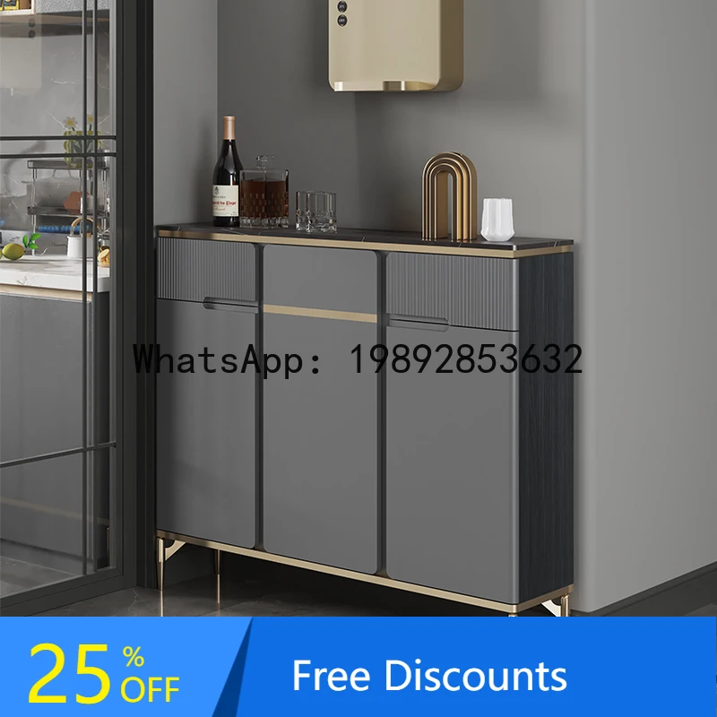 YFY Modern Minimalist Ultra-Thin Rock Plate Sideboard Cabinet Small Apartment Wall-Mounted Home Storage Organizer 25 Units