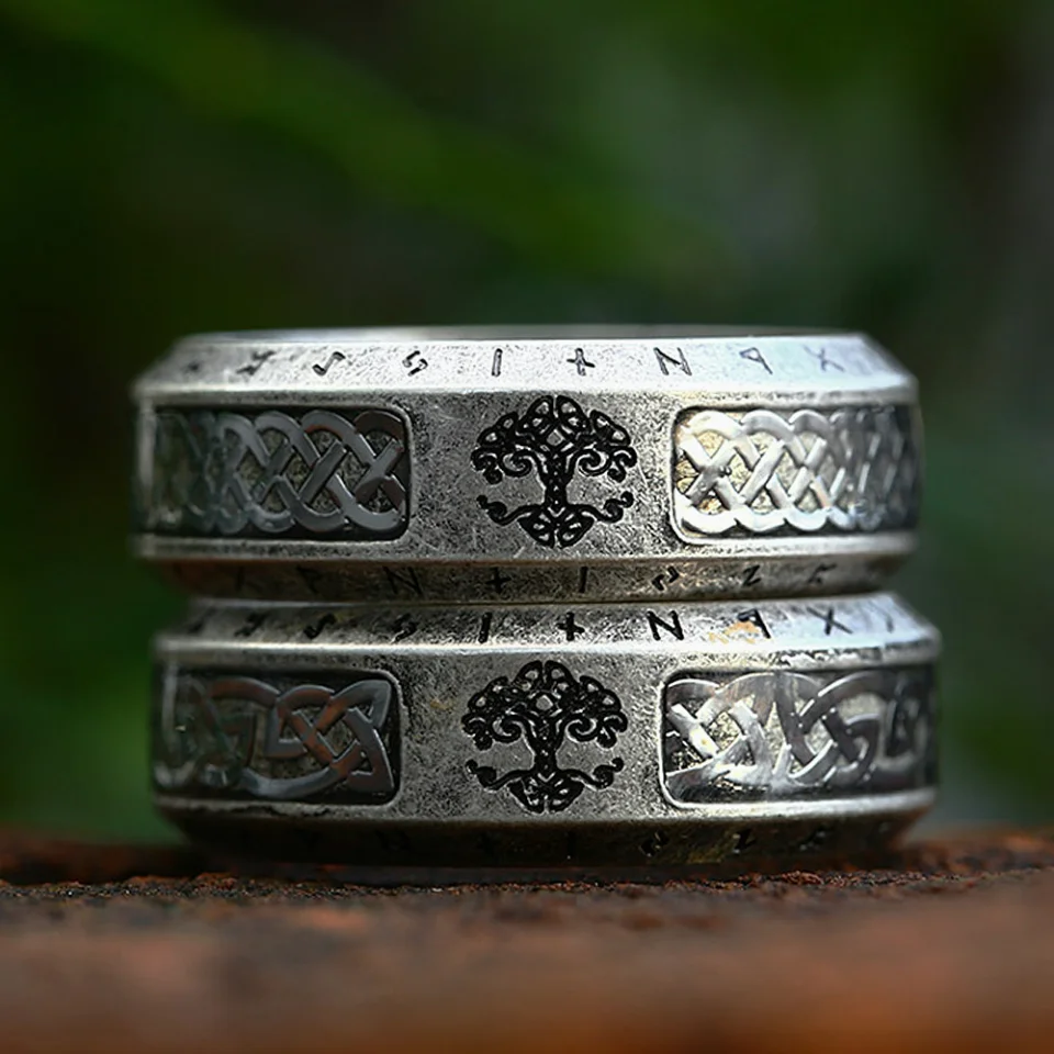 New Arrival Vintage Viking Tree Of Life Ring For Men Women Stainless Steel Nordic Celtic Knot Ring Fashion Amulet Jewelry Gifts