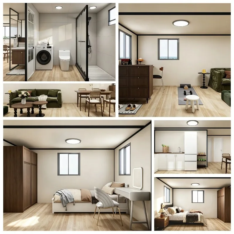 Turnkey Sandwich Panel Container House with Eco Mobile House 20ft 40ft 3 Bedrooms Fire Retardant Foam Core