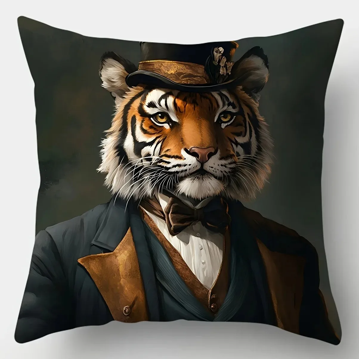 Nordic Night Forest Fox Cushion Cover 2D Peach Skin Pillow Case Enchanted Animal Decorative Throw Pillows for Sofa Home Decor