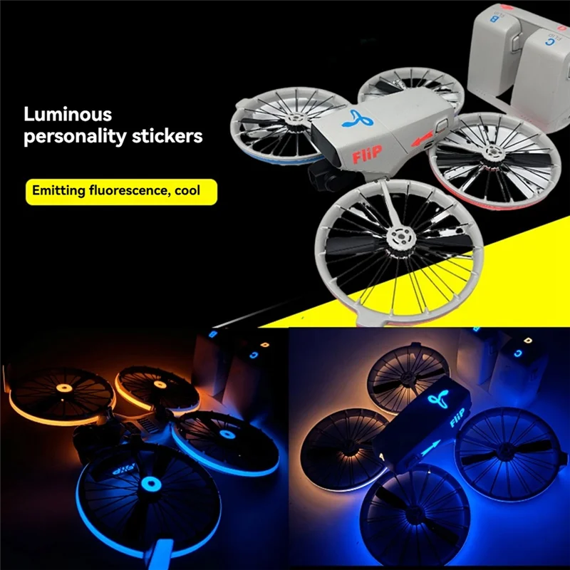 SR-для DJI Flip Drone, светящиеся наклейки, защитная пленка от царапин, ночная безопасность, крутые летные аксессуары