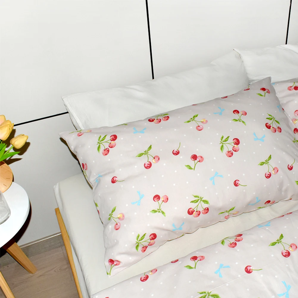 프린트 핑크 베개 케이스, 귀여운 싱글 베개 케이스, 일본 사랑스러운 체리 베개 커버, 인기 판매, 1PC, 45x65cm 
