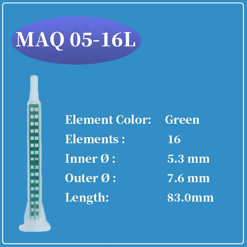 

статический смеситель MAQ05-16L, используемый для смешивания двухкомпонентных клеев, 200 шт.