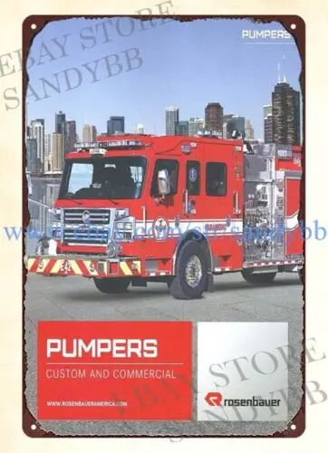 1pcs hanging fire truck fire engine firefighter rescue vehicle Pumpers metal tin sign