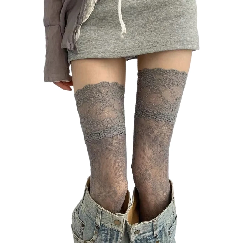 Sexy Spitzen-Netzstrümpfe für Damen, Kostüme, JK, Lolita, Overknee-Socken, Nylon-Mesh, atmungsaktiv, Overknee-Strümpfe
