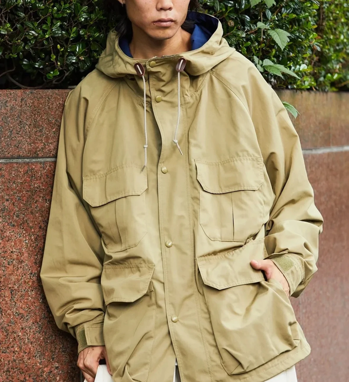 Nanamic Purple Label Workwear Jacket Multiple Pockets Men's Women's Windproof Fleece Lined Hooded Zipper Closure Long Sleeve