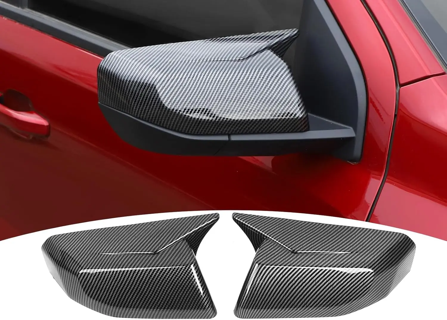 

Накладки на зеркала заднего вида из черного карбона в стиле Ox Horn, внешние аксессуары, подходят для Chevy Colorado/GMC Canyon 2023-наст. время