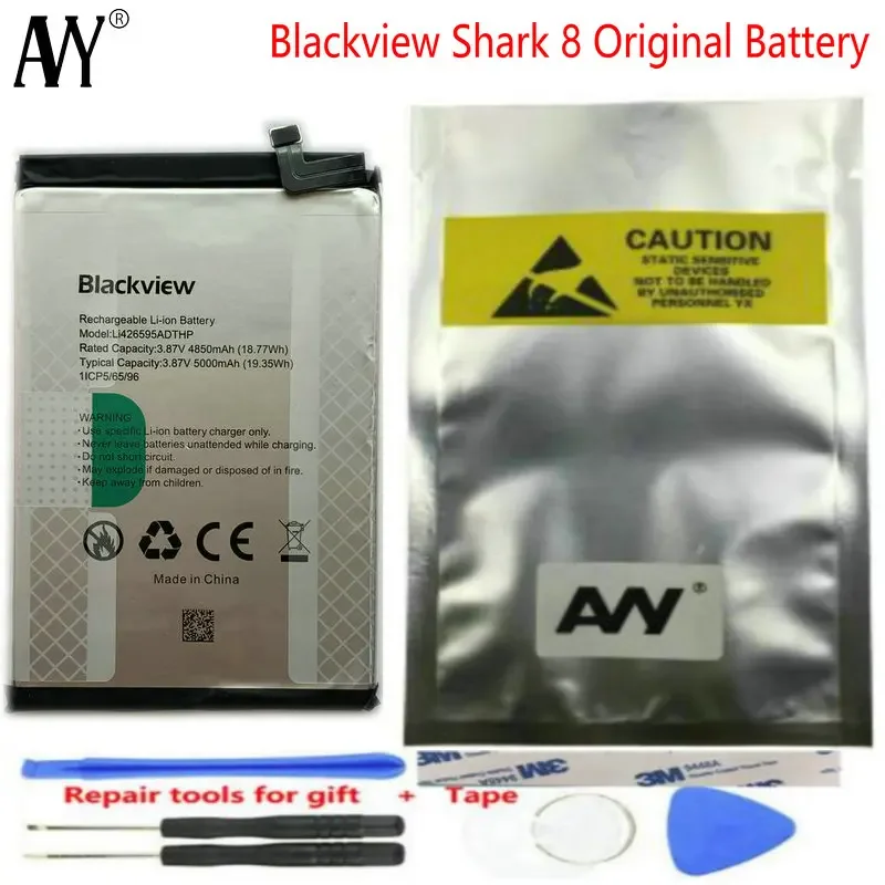 Battery for Blackview Shark 8 Original Batteria 4850mAh with Repair Tools Tracking Number