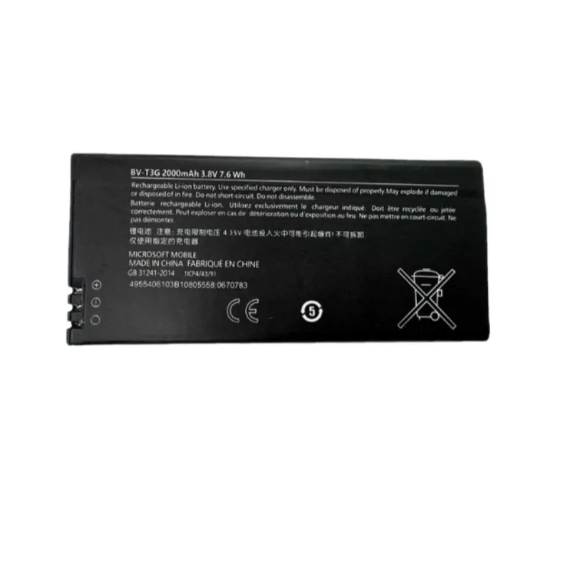 3.8V 2000mAh Mobile Phone Batteries BV-T3G For Nokia Microsoft Lumia 650 RM-1154 BVT3G BV T3G Cell Phone Portable Battery