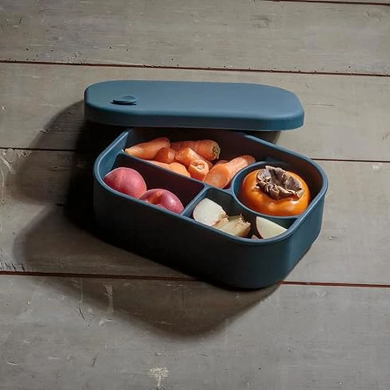 Caja Bento a prueba de fugas para almacenamiento de alimentos, contenedor de aperitivos, soporte de silicona para alimentos, calefacción por microondas, fiambrera para niños y adultos