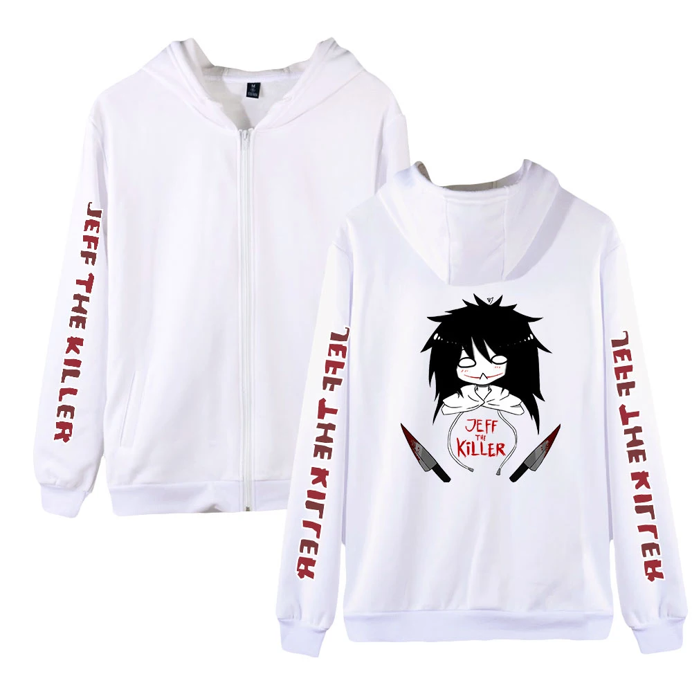 Men Hoodie Jeff The Killer 2D Zipper Hoodies Sweatshirt Long Sleeve Popular Hooded Outwear men/women Casual Sportswear Coat