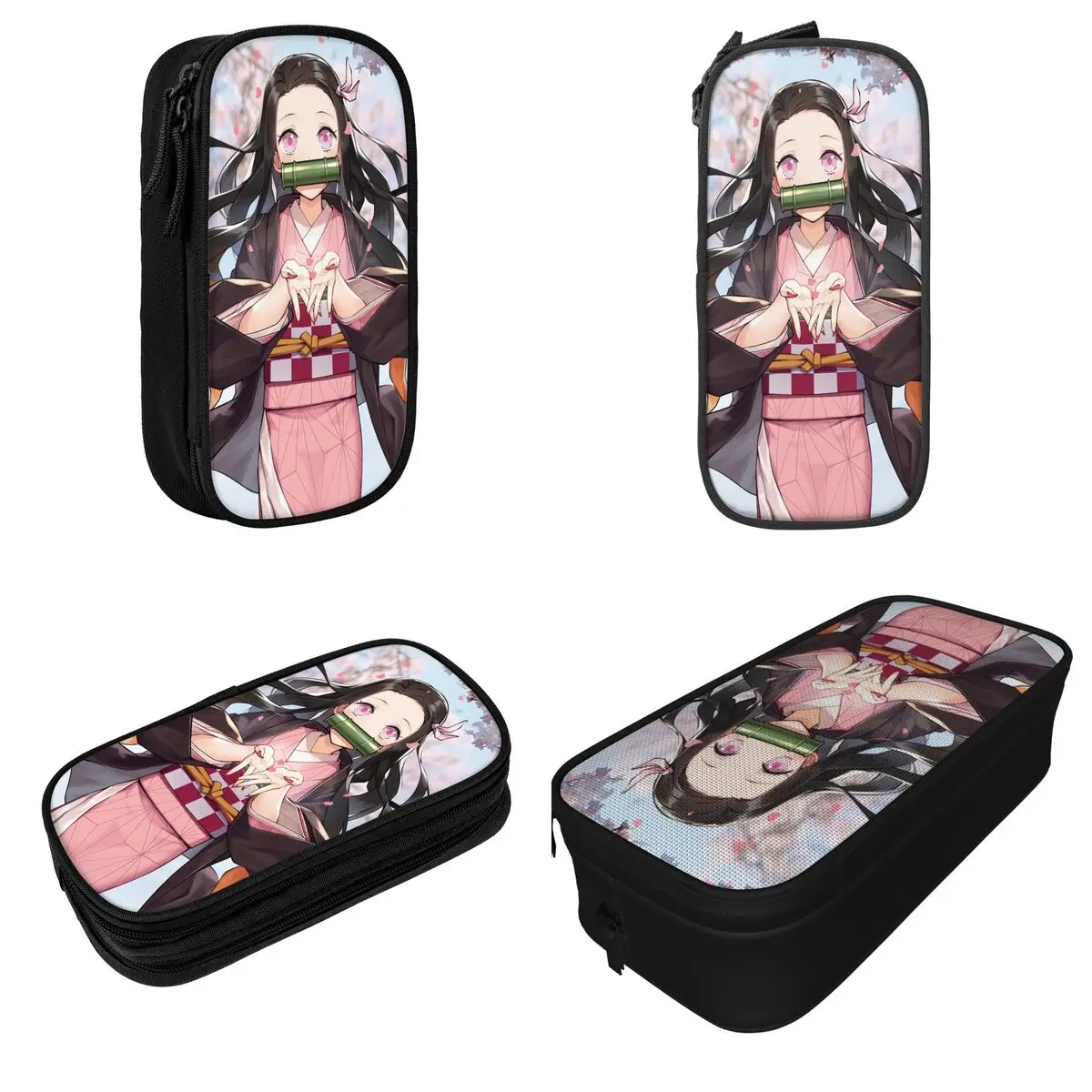 Kamado Nezuko Demon Slayers Pencil Cases Fun Japanese Anime Comic Pen Bag Girl Boy Large Storage Office Gift Pencilcases