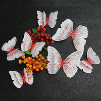 12pcs/set 3d three-dimensional wall decoration butterfly artifact butterfly streamer overflow double layer butterfly wall paste