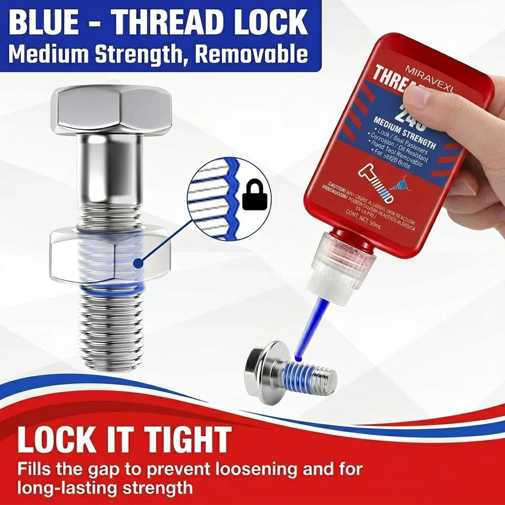 243 Threadlocker Medium Strength Anaerobic Adhesive Anti-Loose Screw Glue Oil Resistant Metal Thread Locker Sealant