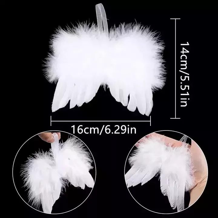 Free Shipping 20pcs/Lot New Aluminum Ornaments with Angel Wing Sublimation Angel Wing Ornament for Christmas Decoration