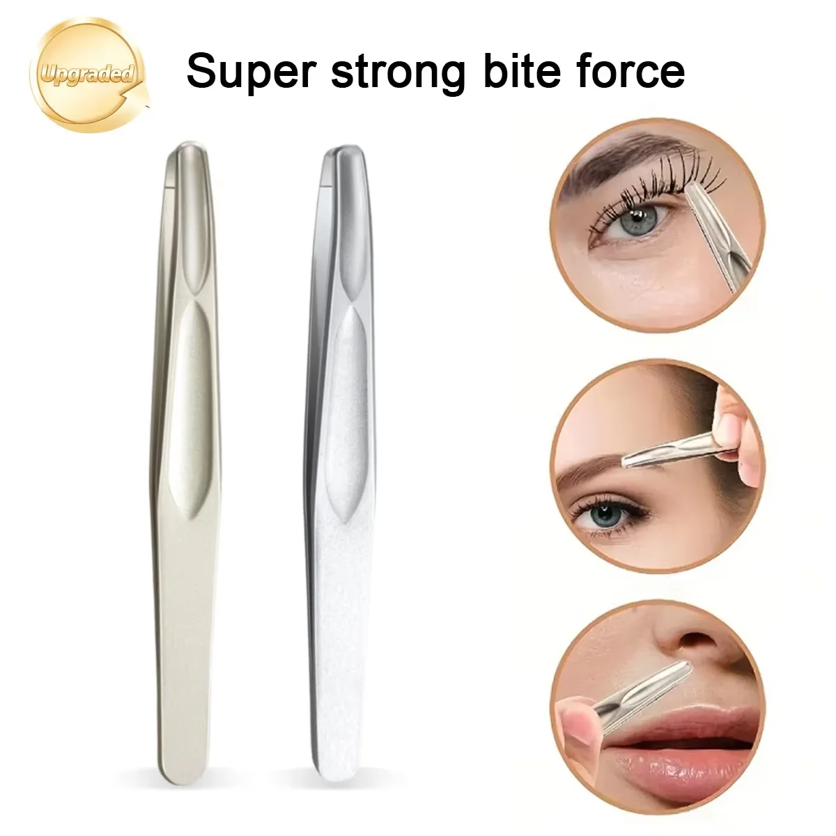 Premium Round Head Tweezers for Eyebrow & Facial Hair Removal Seamless Clips Short Hair Precision Easy Combing for Eyebrows
