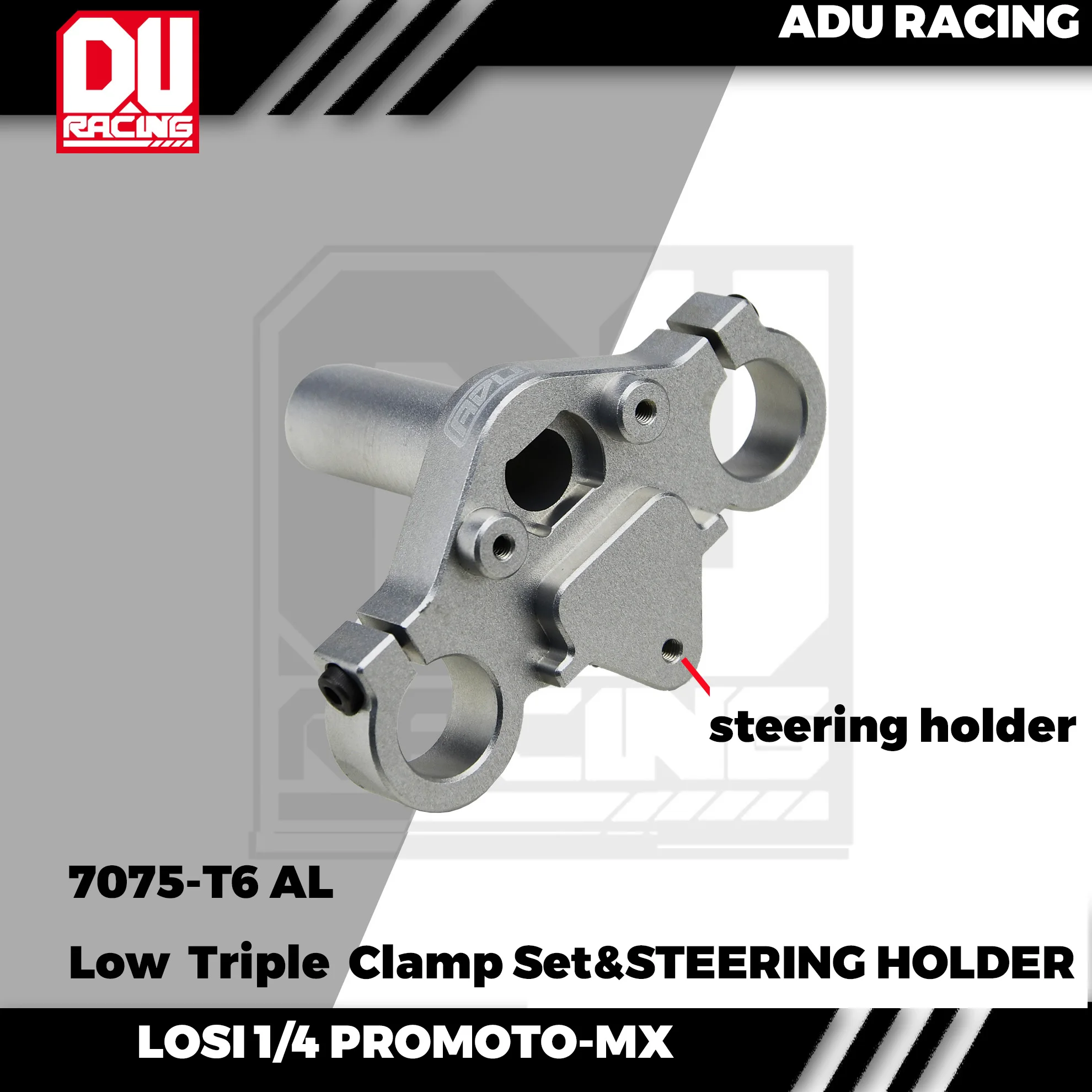 ADU RACING LOW triple clamp and steering holder FOR LOSI 1/4 PROMOTO-MX MOTO