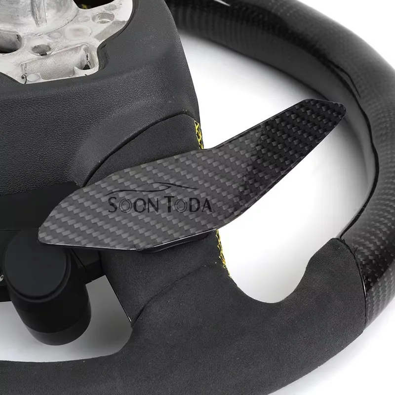 LED Carbon Fiber Suede Sport Steering Wheel Fit A1 A3 A4 A6 Q3 Q5 8P 8V 8K B8 C7 Auto Interior Racing Mod Accessories - view 3