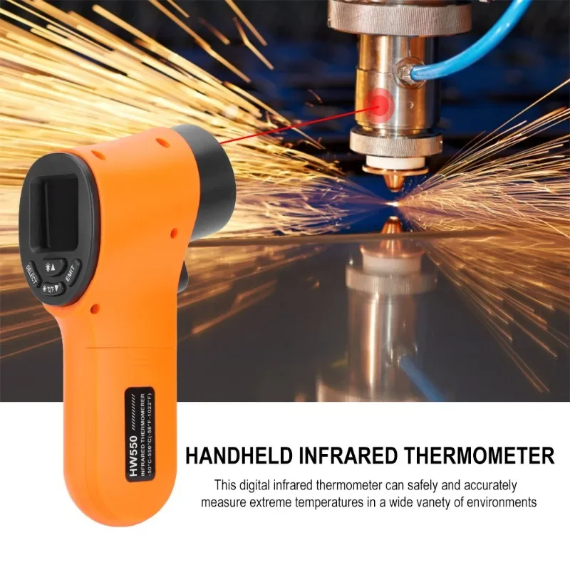 Infrared thermometer, industrial temperature measuring gun, water temperature oil  gun, kitchen baking high