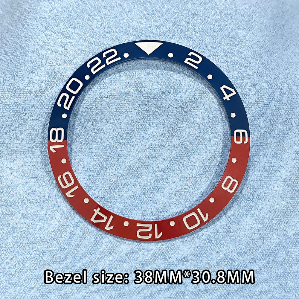 Original Color Cola 38*30.8mm Ceramic Bezel Bezel High Quality GMT Ceramic Bezels Blue&Red Cola Ring Insert Accessories