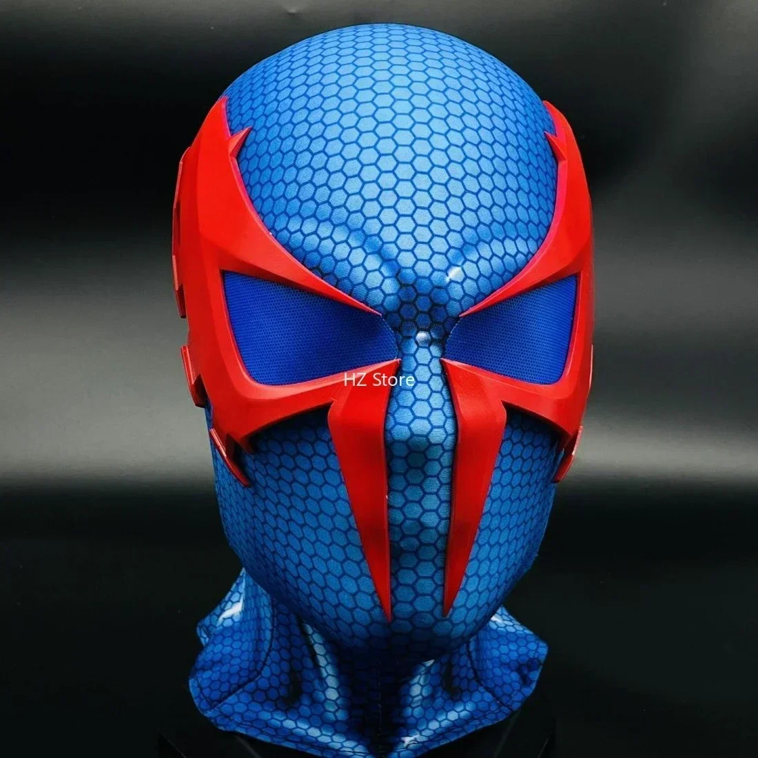 Marvel Blue Spider-Man 2099 Mask with Faceshell & Non Detachable Eyes 1:1 3D Handmade Spiderman Mask Halloween Cosplay Gift