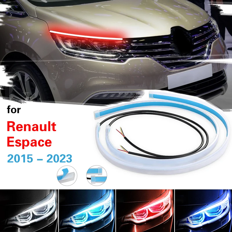 

For Renault Espace 2015-2023 60cm Sequential LED Strip Indicator Turn Signal DRL Daytime Running Lights Auto Headlight Strip 12V