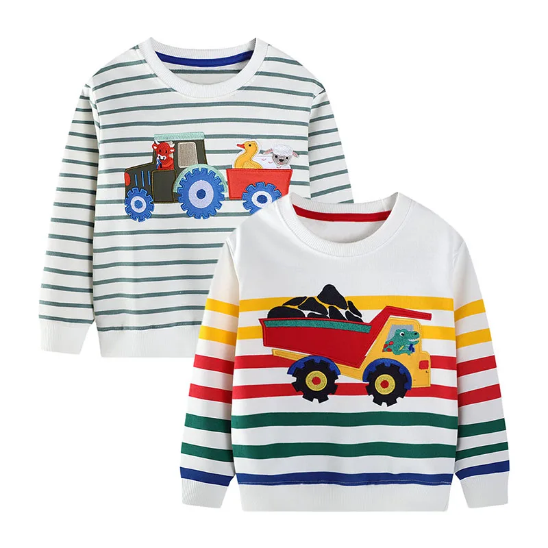 Little maven 2PCS Autumn Spring Children's Clothing Baby Boys Tractors Tops Hoodies SweaterShirts for Kids Clothes 2-7 Years