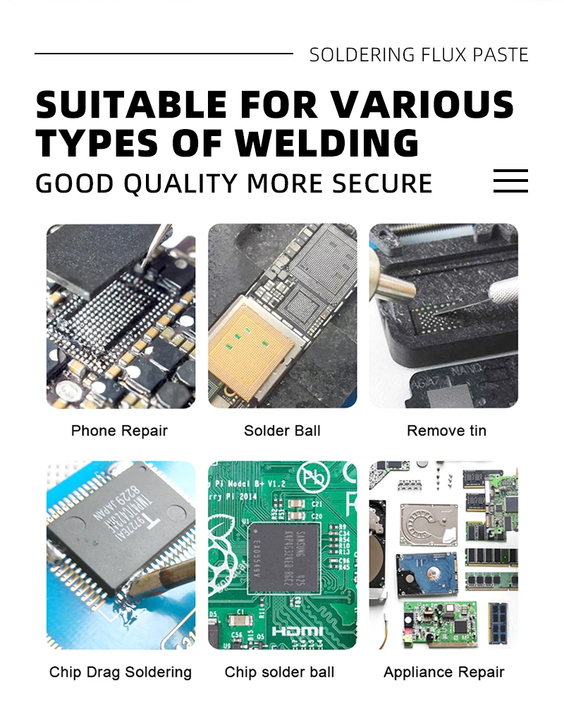 Paste 100 % Original NC-559-100g ASM Flussmittel zum Löten 100 g No-Clean-Lötflussmittelspitze Auffrischung Löten PCB-Reparaturschweißen – Detail 2