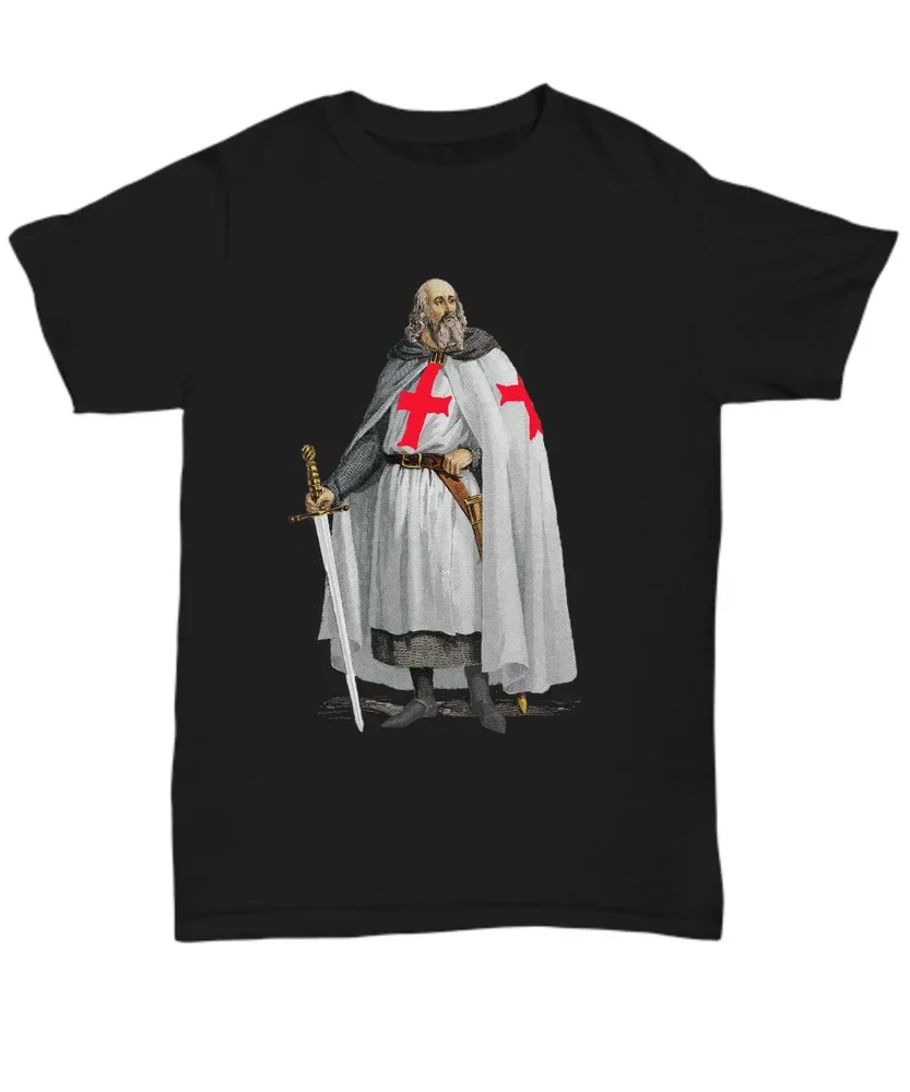 Camisa masónica de los caballeros templarios, camisa 100% de algodón de manga corta, de Jacques de Molay, crusader, símbolo cristiano, teeHigh, de alta calidad