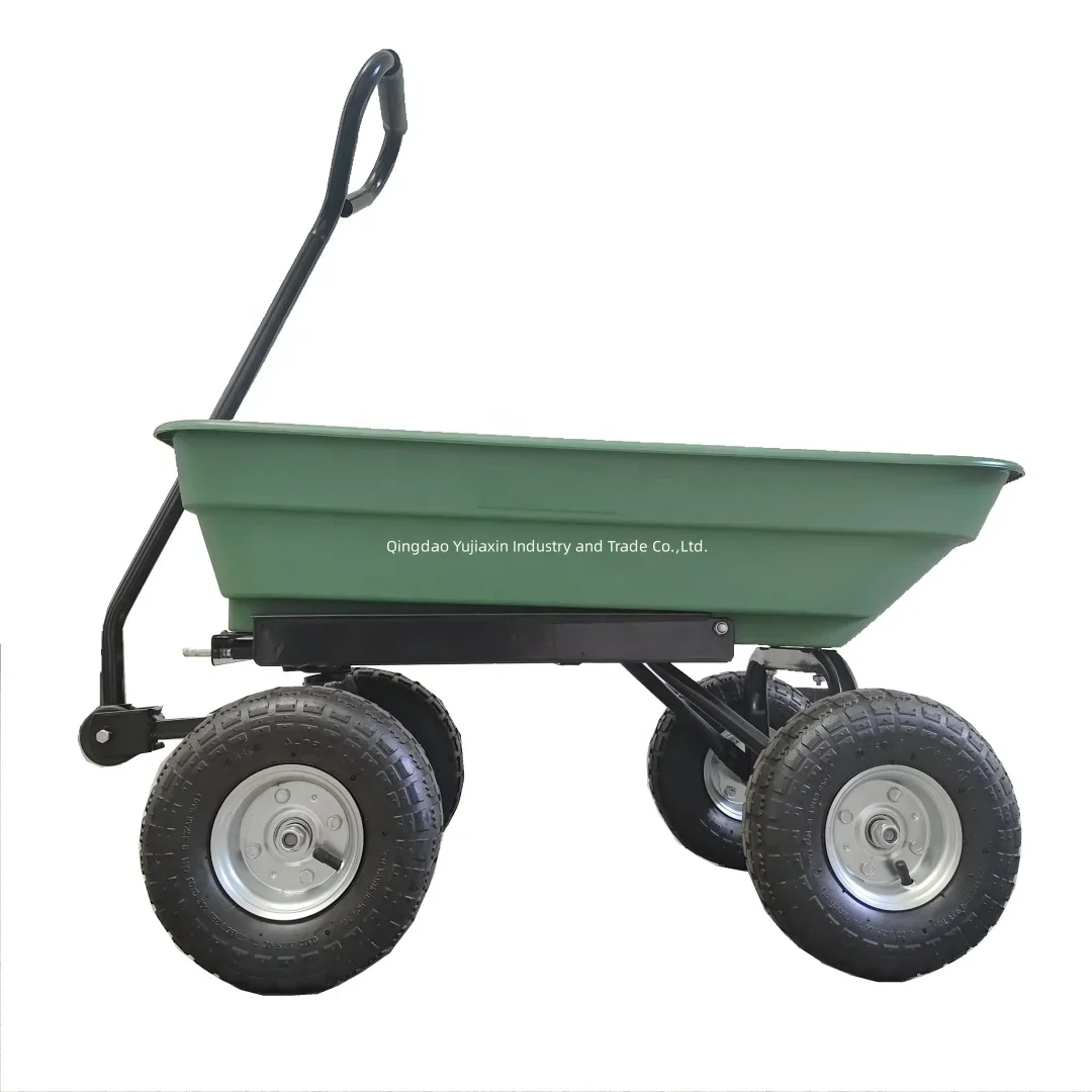 300kgs Load Capacity Lawn Utility Trailer Garden Tractor Cart Garden Hand Cart Plastic Garden Dump Cart