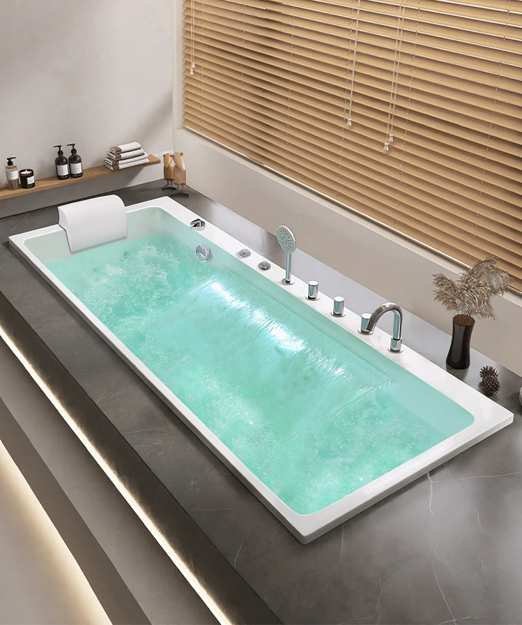 Embedded household deep bubble wide anti slip design for large and small units, massage bathtub 1.4-1.8 meters