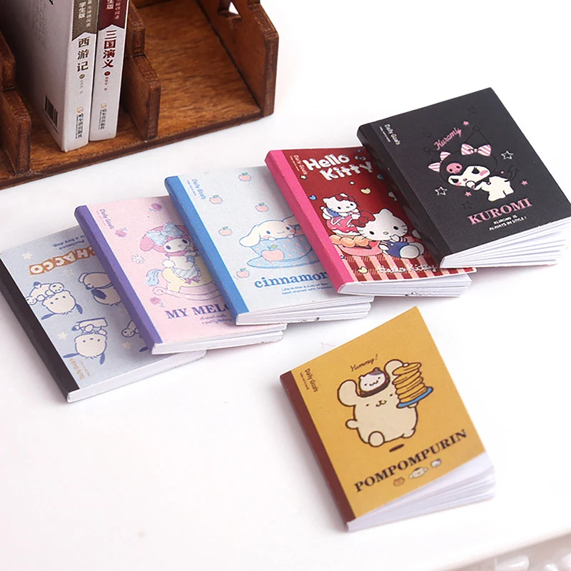 6Pcs 1/12 Dollhouse Mini Notebook Exercise Book Model Dollhouse Study Decoration Dolls House School Stationery Accessories